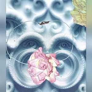 Hand Crafted Pink Rose Pendant Necklace